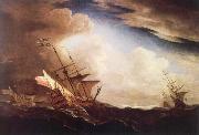 Monamy, Peter English ships beating to windward in a gale china oil painting reproduction